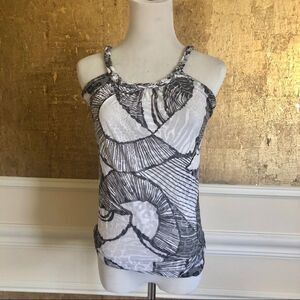 NWT! Daytrip Black white open back top size S